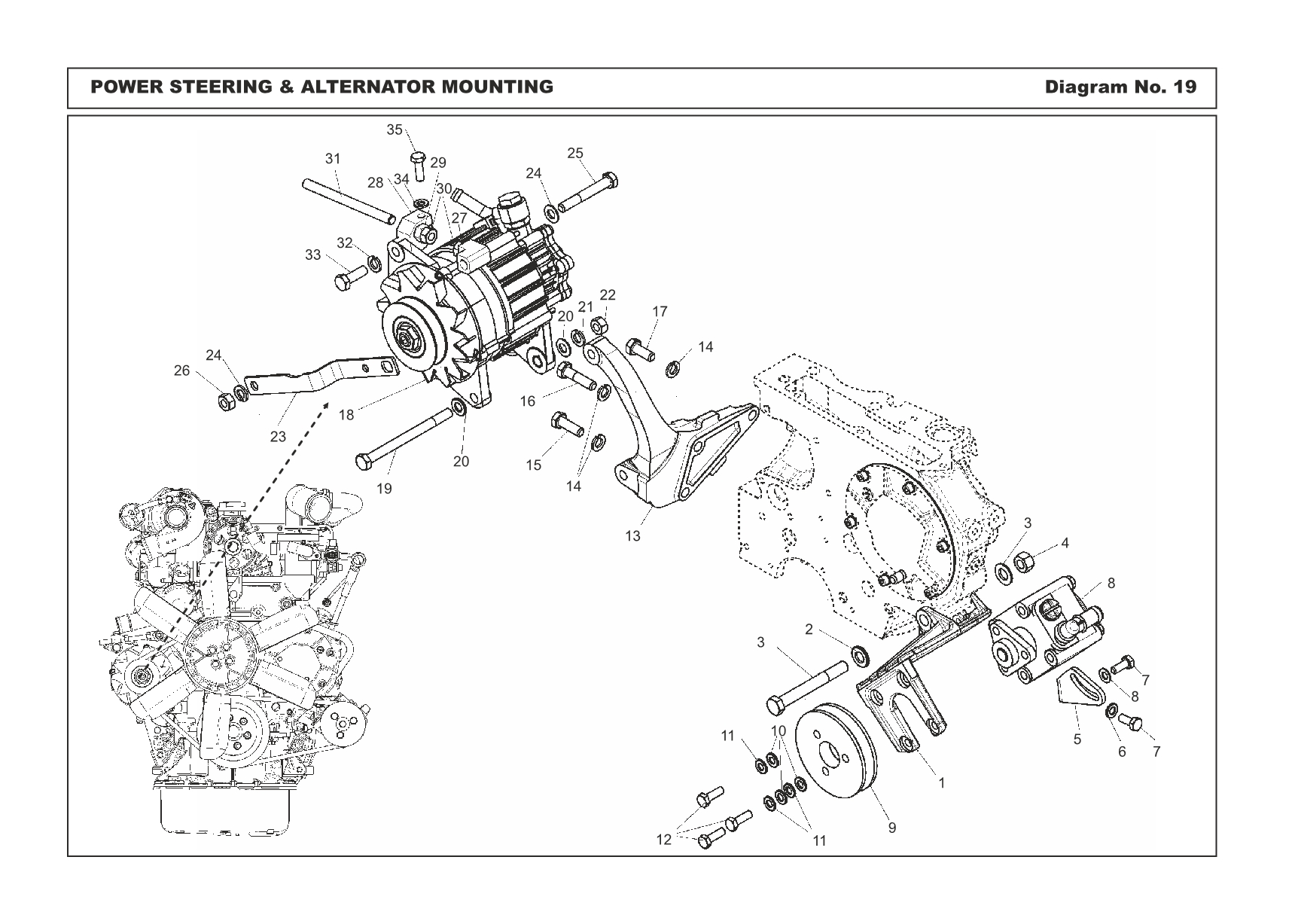 Guniune Spare Parts For Engine Power Steering Alternator Mounting